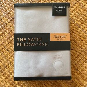 Kitsch Satin Standard Pillowcase - Silver- New in Box